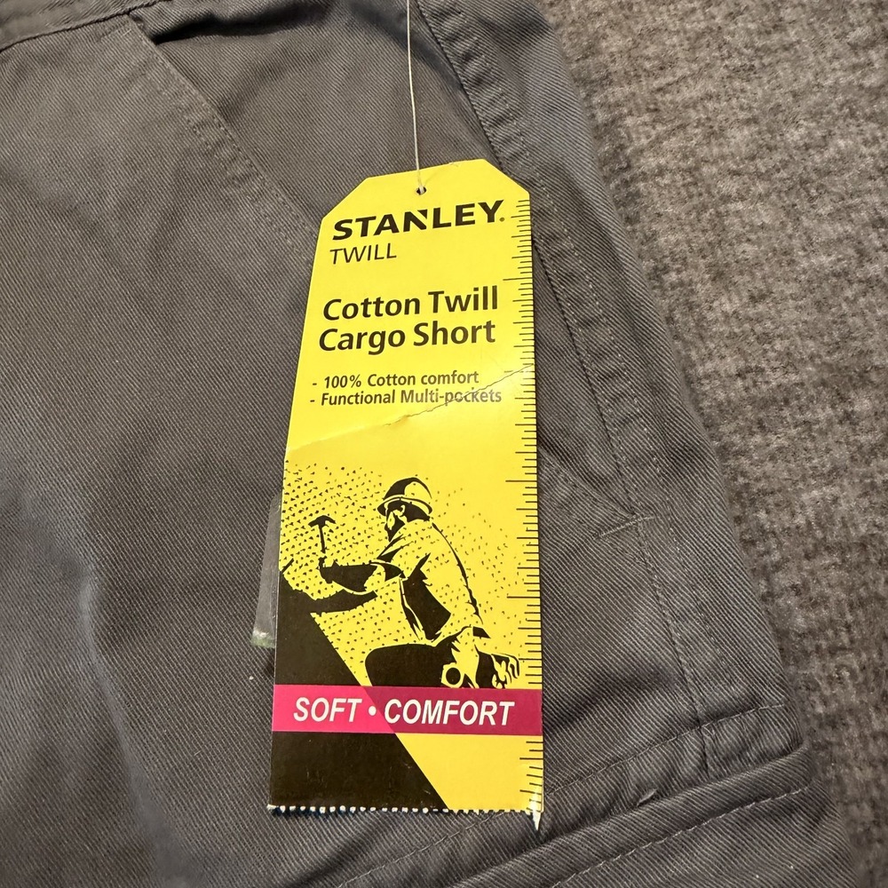 Stanley Mens 40 Green Cotton Twill Cargo Work Shorts Utility Rugged Pockets FLAW - Picture 8 of 12